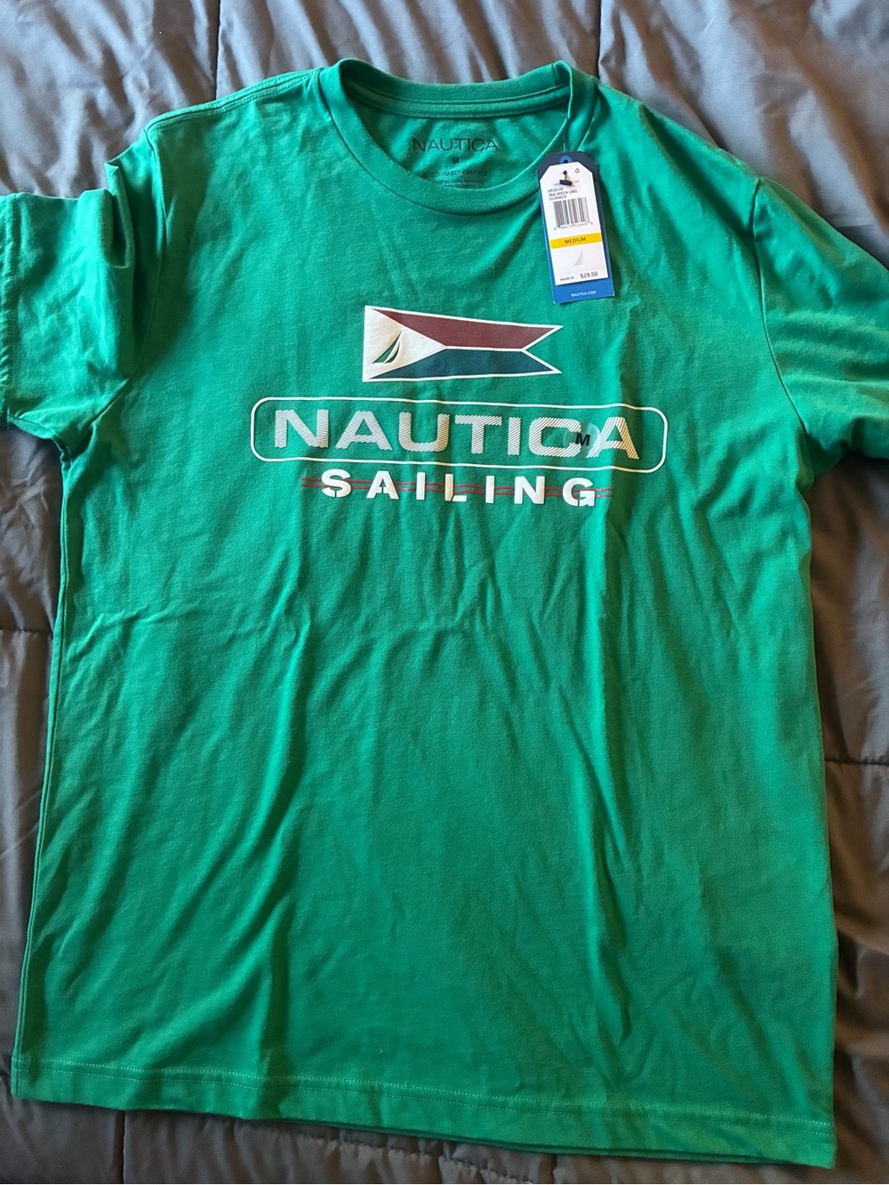 Nautica Green Sailing Logo Short Sleeve Tee
